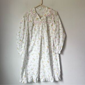 Vintage Katz Shift Floral Nightgown with Pink and Yellow Accents Coquette Sz M